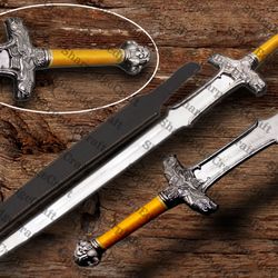 handmade conan the barbarian replica sword, atlantean sword, knights templar sword legend of zelda, gift for him, grooms