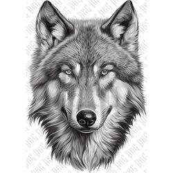 Wolf png sublimation design download, handgezeichnet wolf png, portrait png, sublimation designs download