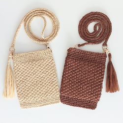 Straw purses storage for your phone Hand-woven small crossbody