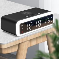New All In One Night Light Alarm Clock Wireless Charger