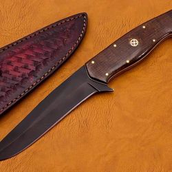Carbon Steel knife, Hunting knife with sheath, fixed blade Camping knife, Bowie knife, Handmade Knives, Gifts For Men