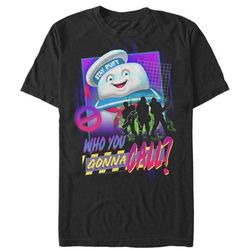 1990s neon grid &8211 ghostbusters black t-shirt