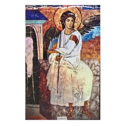 The White Angel of the  Holy Tomb | Quality Icon print mounted on wooden plank | Size: 15 x 10 cm