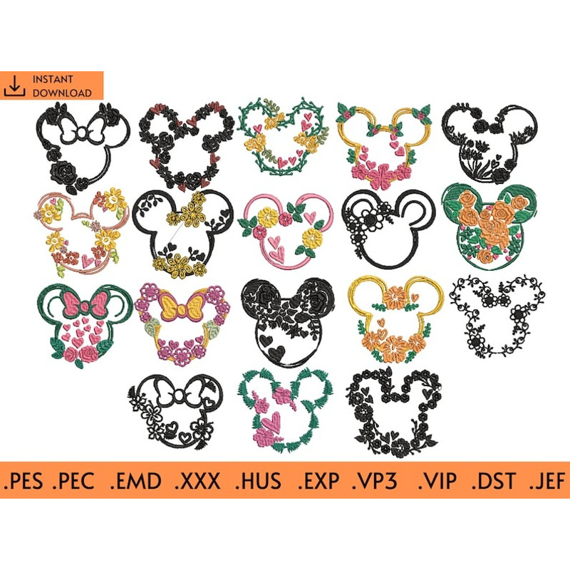 Motifs de broderie d’écureuil mignon - fichiers de conception de broderie à la machine - Chip and dale - 10 formats, 5 tailles.jpg