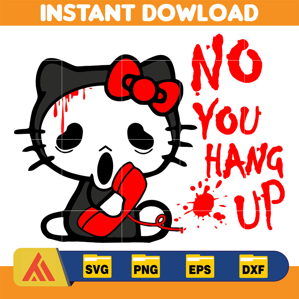 Hello Cats Horror Halloween Svg, Layered Hello Cat Svg, Horror Characters Svg, Scream svg Files For Cricut, Instant Download (5).jpg