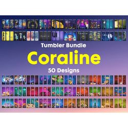 coraline 20oz skinny straight&tapered designs,coraline sublimation tumbler design, coraline tumbler design,coraline png