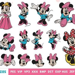 Minnie Mouse embroidery design - disney embroidery design files - 10 formats, 5 sizes