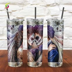 timeless sublimation 20oz tumbler design - vintage romance chicano couple 20oz '9.2 x 8.3' straight skinny tumbler taper