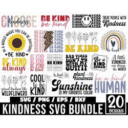 Kindness SVG Bundle, Be Kind Svg, Mental Health Svg, Positive Quotes Svg, Pink Shirt Day svg,  Inspirational Svg, Motiva