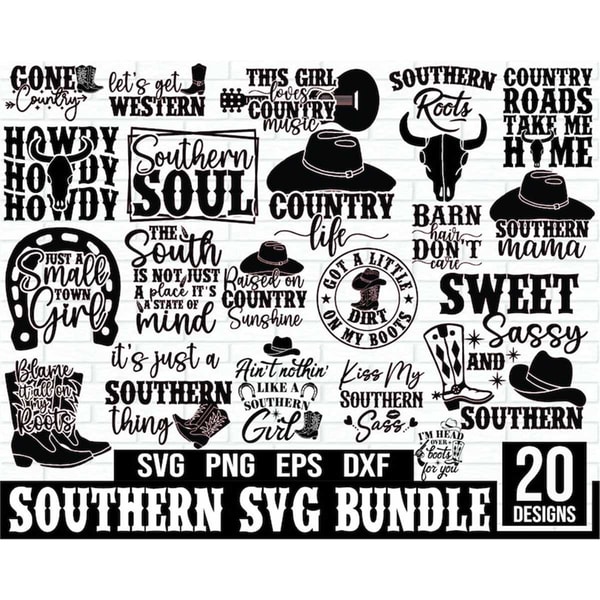 Country Ribbkn Svg Southern SVG Bundle, Country Music Svg, Southern Girl, South | Inspire ...