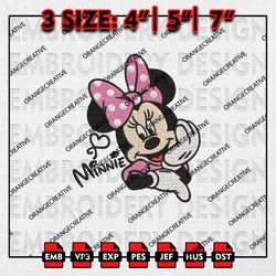 Minnie Mouse Embroidery files, Disney Embroidery Designs, Machine Embroidery Pattern, Minnie Mouse Embroidery