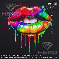 lips rainbow colors 80's style lips neon hot lips hip hop png lip abstract kisses teeth white dripping lip kiss dtf desi