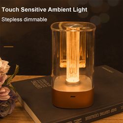 New LED Touch Atmosphere Light USB Charging Eye Protection Bedside Bedroom Lamp Bar Restaurant Garden Decoration Night