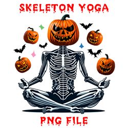 skeleton yoga png files digital download sublimation