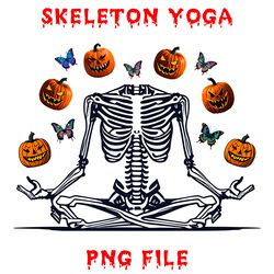 skeleton yoga png files digital download sublimation