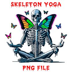 skeleton yoga png files digital download sublimation