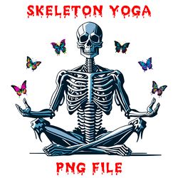 skeleton yoga png files digital download sublimation