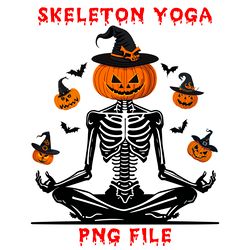 skeleton yoga png files digital download sublimation