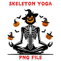 skeleton yoga png files digital download sublimation