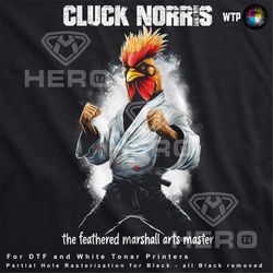 cluck norris black belt karate chicken humorous rooster martial arts design cluck norris black belt karate dtf digital d