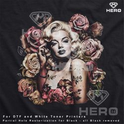 marilyn monroe vintage rose png marilyn day of the dead style png image marilyn monroe rose art dtf download for dark ga