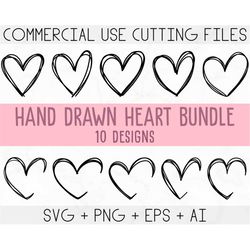 heart svg bundle, hand drawn heart svg, heart svg, open heart svg, doodle heart svg, sketch heart svg, love svg, valenti