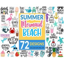 summer bundle svg, beach svg, mermaid svg, summer quotes svg