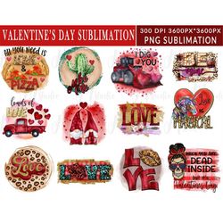 valentine png bundle, valentines sublimation, valentine png bundle sublimation,  gnome, heart, truck, 300 dpi