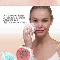 Luxury facial beauty cleanser soft silicone head double sided(US Customers)