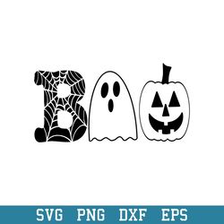Boo Pumpkin Ghost Svg, Halloween Svg, Png Dxf Eps Digital File