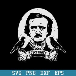 Edgar Allan Poe  Vintage Horror Movie Literature Svg, Halloween Svg, Png Dxf Eps Digital File