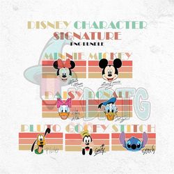 Magical Castle Character Sign PNG Bundle, Mouse, Minnie, Dog, Duck, 50th Years Anniversary, Best Day Ever, Best Summer,