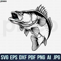 walleye fishing svg, fishing svg, walleye fish svg, walleye clipart, walleye vector, walleye cricut, walleye cut file, w