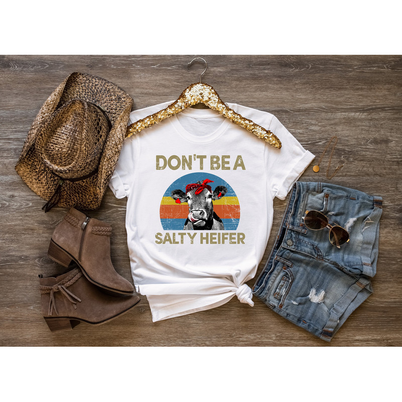 Don't Be a Salty Heifer Shirt, cow shirt, sassy cow shirt, salty shirt, cow joke, heifer shirt, postpartum gifts for new mom, gag gift - 3.jpg