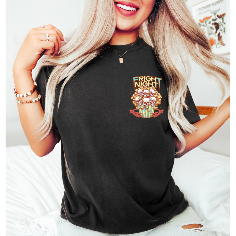 Fright Night Halloween, Halloween Horror Nights Shirt, Horror Movie Shirt, Halloween Trends, Skull Popcorn Sweatshirt, Halloween Gifts - 3.jpg