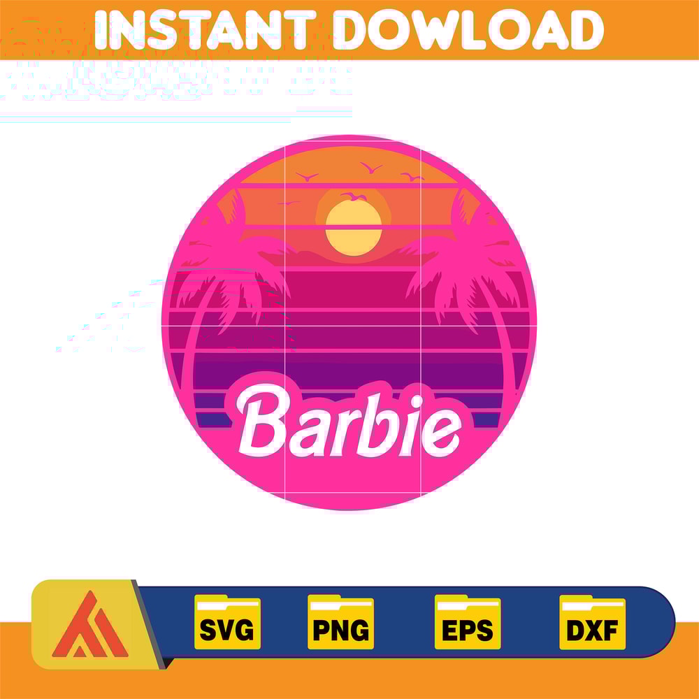 Barbi Logo, Barb Svg, Princess Silhouette, Girl Svg, Sticker Clipart, Svg Files, Instant Download (23).jpg