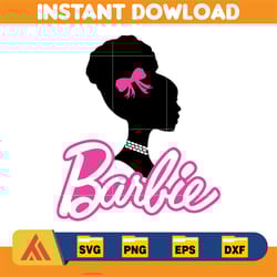 barbi logo, barb svg, princess silhouette, girl svg, sticker clipart, svg files, instant download (28)