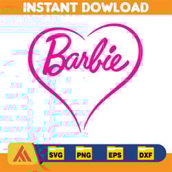 barbi logo, barb svg, princess silhouette, girl svg, sticker clipart, svg files, instant download (29)