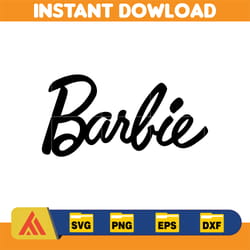 barbi logo, barb svg, princess silhouette, girl svg, sticker clipart, svg files, instant download (33)
