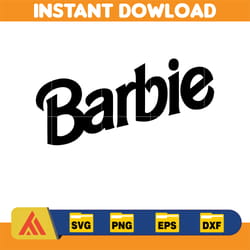 barbi logo, barb svg, princess silhouette, girl svg, sticker clipart, svg files, instant download (34)