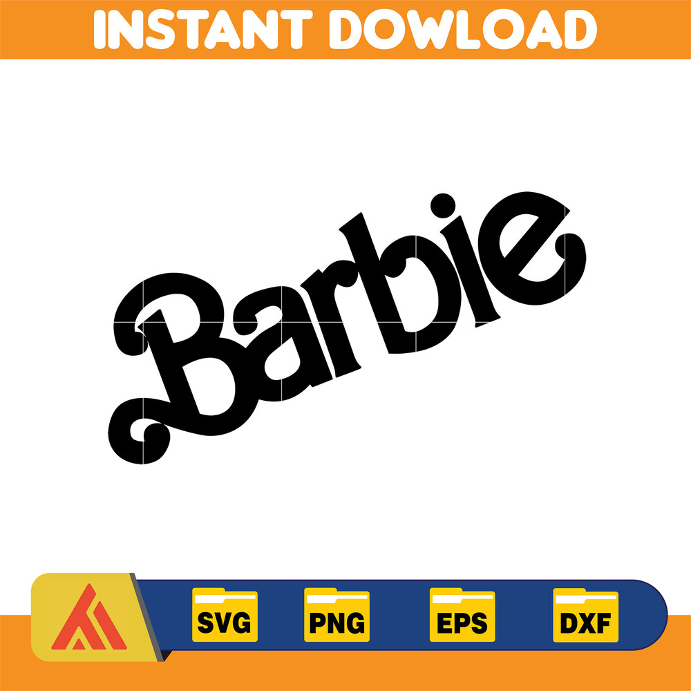 Barbi Logo, Barb Svg, Princess Silhouette, Girl Svg, Sticker Clipart, Svg Files, Instant Download (35).jpg