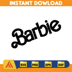 barbi logo, barb svg, princess silhouette, girl svg, sticker clipart, svg files, instant download (35)