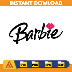 barbi logo, barb svg, princess silhouette, girl svg, sticker clipart, svg files, instant download (36)