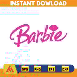 barbi logo, barb svg, princess silhouette, girl svg, sticker clipart, svg files, instant download (37)