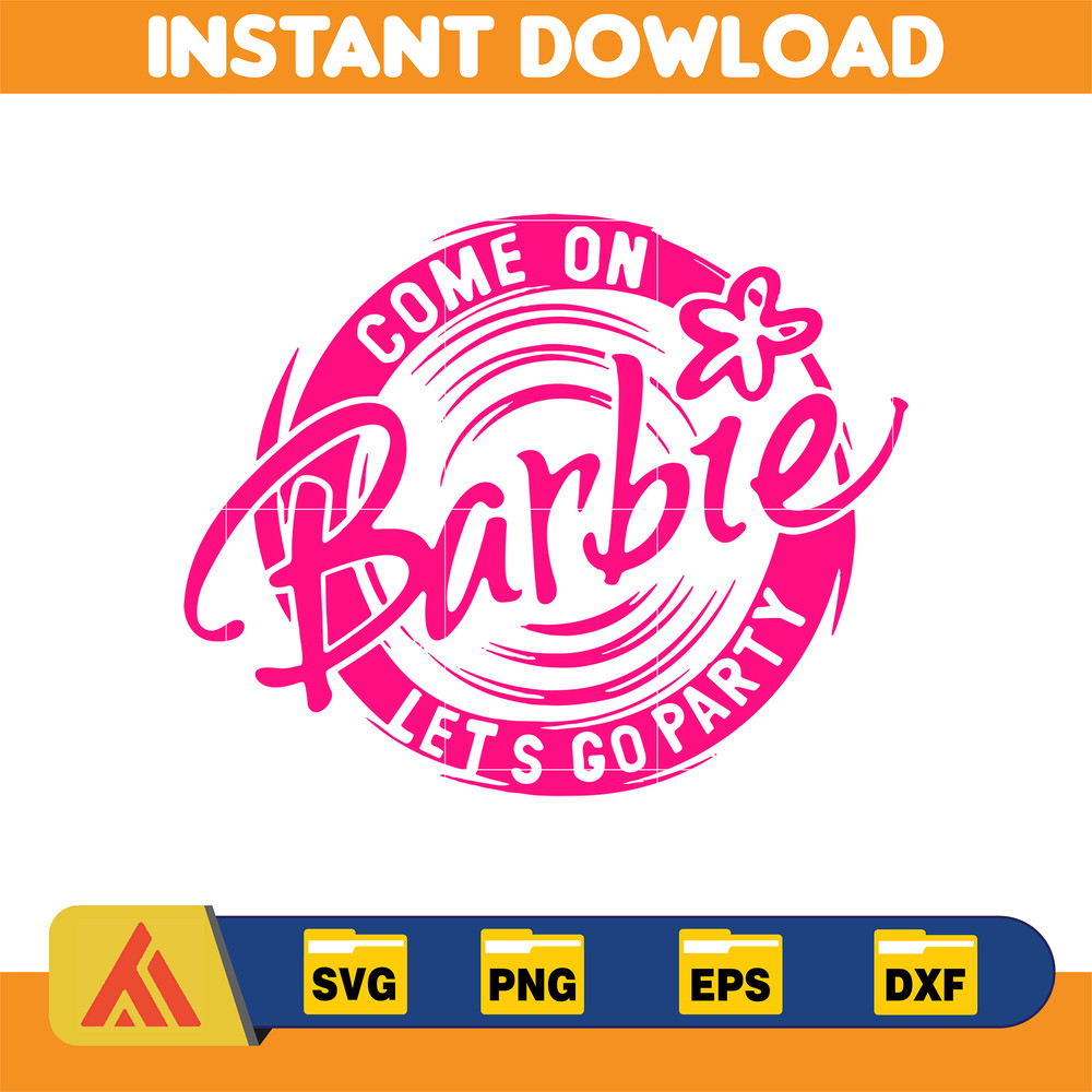 Barbi Logo, Barb Svg, Princess Silhouette, Girl Svg, Sticker Clipart, Svg Files, Instant Download (39).jpg