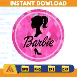 barbi logo, barb svg, princess silhouette, girl svg, sticker clipart, svg files, instant download (47)
