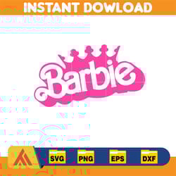 barbi logo, barb svg, princess silhouette, girl svg, sticker clipart, svg files, instant download (50)