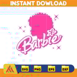 barbi logo, barb svg, princess silhouette, girl svg, sticker clipart, svg files, instant download (53)
