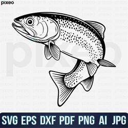 trout fishing svg, trout fish svg, trout svg, trout fish clipart, trout fish cricut,  fishing svg, trout fish vector, tr