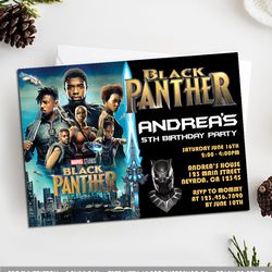Black Panther Invitation, Black Panther Birthday Invitation, Black Panther party invitation, BlackPanther Birthday party